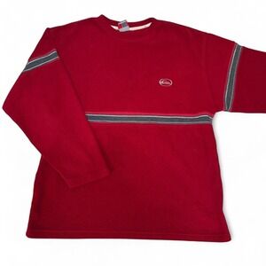 Vintage Quiksilver Red Fleece Pullover Crewneck Sweater - Size L